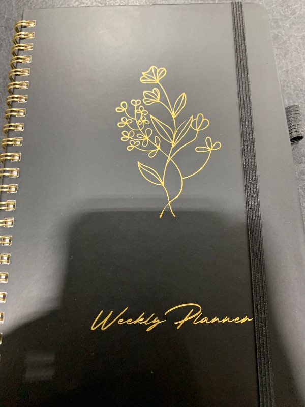 Photo 1 of Undated Weekly Planner, Weekly To Do List Notebook with Goal & Habit Tracker Organizer, A5 Weekly Planner Notebook with Spiral Binding, 6.1" x 8.2" - Black