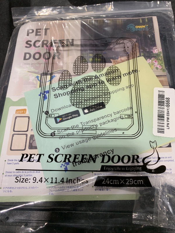 Photo 1 of Ownpets Pet Screen Door,Inside Door 8x10x0.4 inch,Lockable Magnetic Flap Screen Automatic Lockable Black Door for Puppy Dog and Cat Door