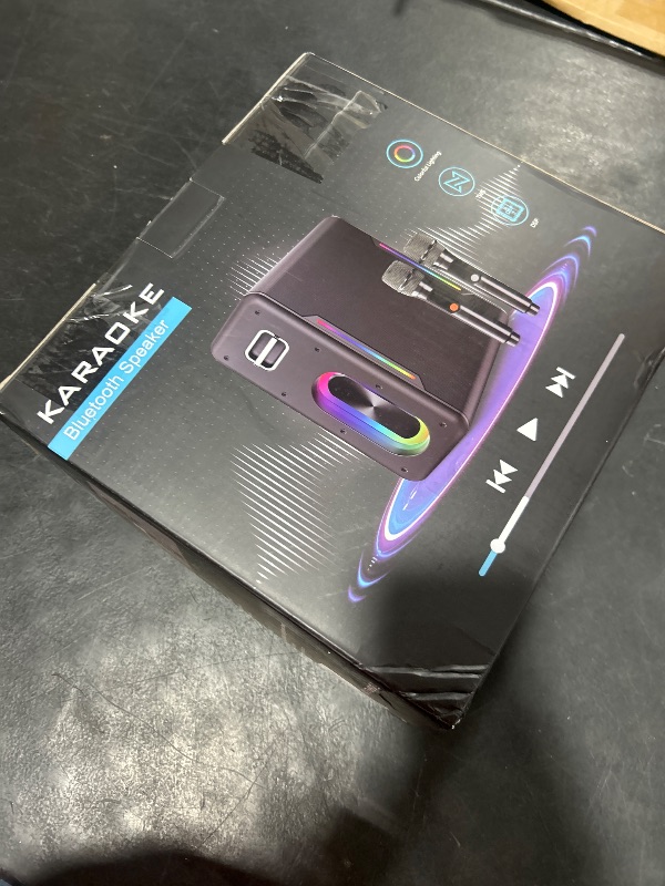 Photo 1 of Karaoke Machine with 2 Wireless Microphones Portable Bluetooth Karaoke Machine for Adults Kids Autotune DSP Chip Karaoke Speaker with LED Lights Supports TWS TF Card USB AUX in