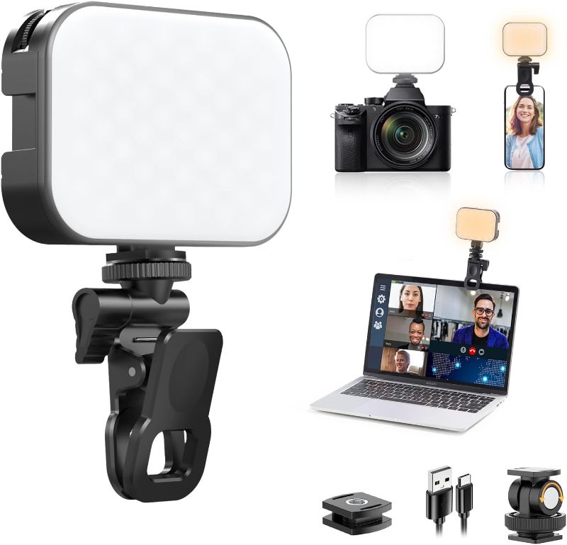 Photo 1 of Ulanzi VL100X Selfie Light, Clip LED Light Panel for Phone/Laptop/Tablet/Computer, Bi-Color Portable Clip Camera Light with Dimmable 2500-6500K with 2000mAh Battery for Video Conference/Picture