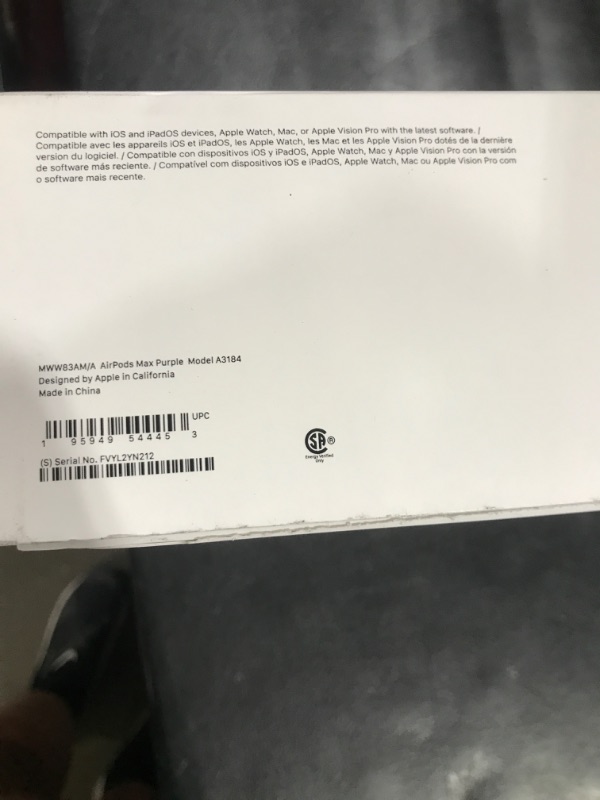 Photo 1 of Apple AirPods Max Wireless Over-Ear Headphones, Pro-Level Active Noise Cancellation, Transparency Mode, Personalized Spatial Audio, USB-C Charging, Bluetooth Headphones for iPhone - Purple