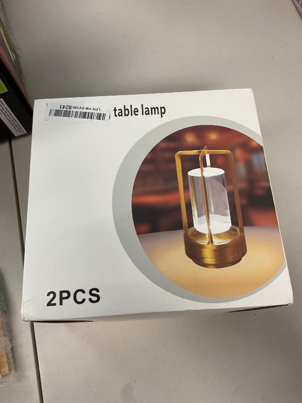 Photo 1 of Portable Metal Table Lamp for Indoor/Outdoor ,Rechargeable Cordless LED Lamp, 3-Colour Infinitely Dimming Battery Powered Small Desk Lamp, Restaurant/Bedroom/Bar/Coffee/Camping Light (Sliver Set of 2)