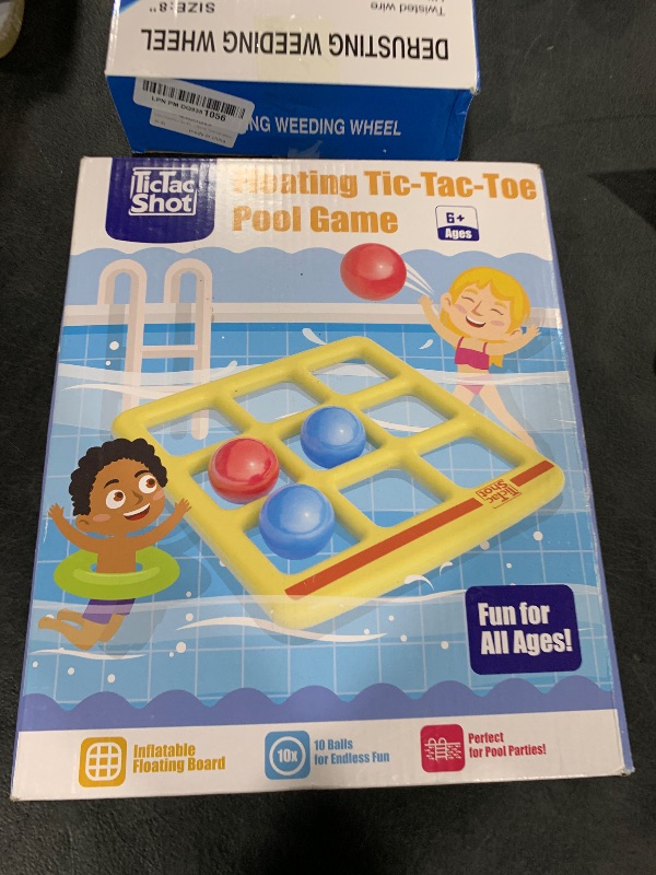 Photo 1 of TicTac Shot Pool Toys Games Set- Tic-Tac-Toe Inflatable Pool Toy with 10 Balls - for Adults Teens Kids 2-10 Players