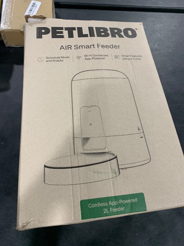 Photo 1 of PETLIBRO Automatic Cat Feeder, Wi-Fi Rechargeable Cats Food Dispenser Battery-Operated with 30-Day Life, AIR 2.4G Wi-Fi Timed Pet Feeder for Cats & Dogs, 2L Auto Cat Feeder, Black