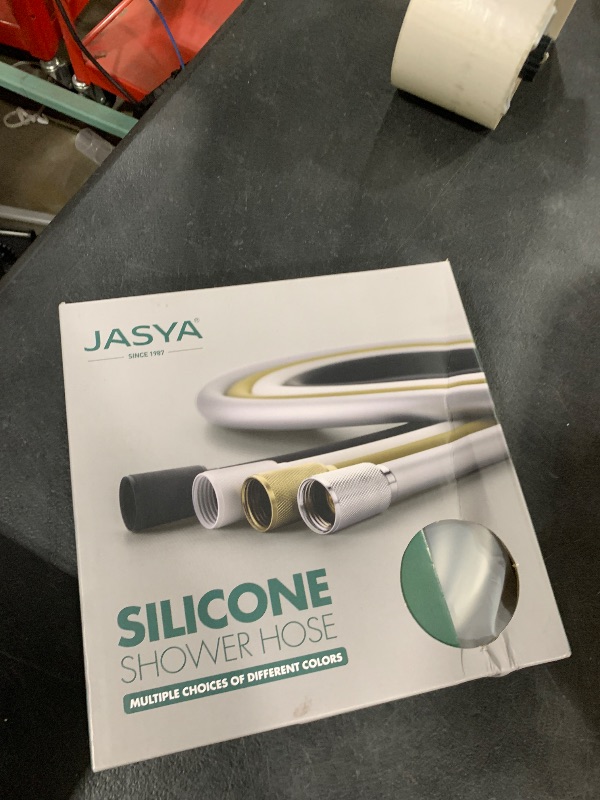 Photo 1 of JASYA Silicone Shower Hose 59 Inches Silver Anti Winding Showerhead Hoses Used In Shower Spray Bidet Toilet Cleaning Pet Flexible Rv Shower Hoses Replacement High Pressure Shower Hose Extra Long