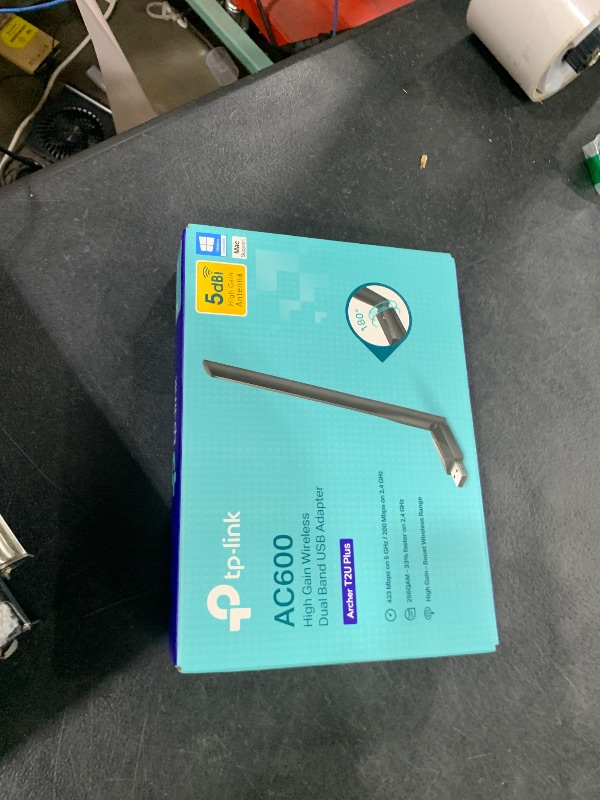 Photo 1 of TP-Link AC600 USB WiFi Adapter for PC (Archer T2U Plus)- Wireless Network Adapter for Desktop with 2.4GHz, 5GHz High Gain Dual Band 5dBi Antenna, Supports Win11/10/8.1/8/7/XP, Mac OS 10.9-10.14, Black