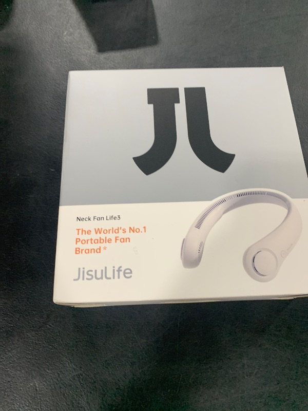 Photo 1 of JISULIFE Portable Neck Fan, Hands-Free Bladeless, 5 Speeds, 4000 mAh Battery Operated Wearable Personal Fan, Twistable, Rechargeable, Gift for Women Men-Grey