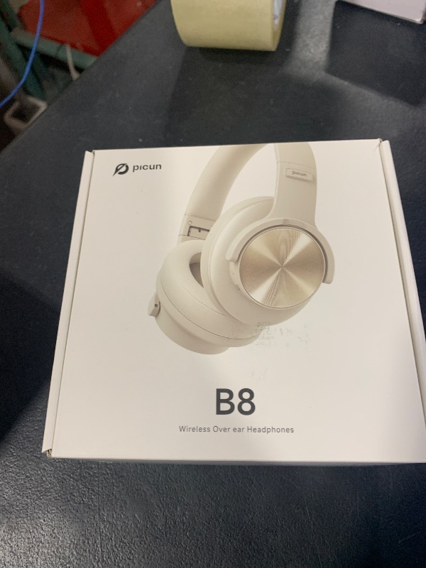 Photo 1 of Picun B8 Bluetooth Headphones, 120H Playtime Headphone Wireless Bluetooth with 3 EQ Modes, Low Latency, Hands-Free Calls, Over Ear Headphones for Travel Home Office Cellphone PC Khaki White