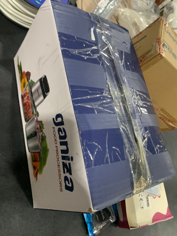 Photo 1 of Ganiza Food Processor, 2-Speed Food Chopper Meat Grinder with 8 Cup Stainless Steel & 8 Cup Glass Bowls, Upgraded Button & Smart Overheat Protection Light - Includes Clean Brush, 2 Sets of Blades