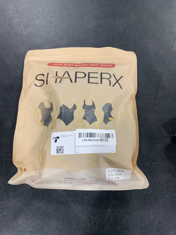 Photo 1 of SHAPERX Women's Shapewear Bodysuit Tummy Control Body Shaper Seamless Sculpting Snatched Waist Body Suit,SZ5218-2-Black-S/M