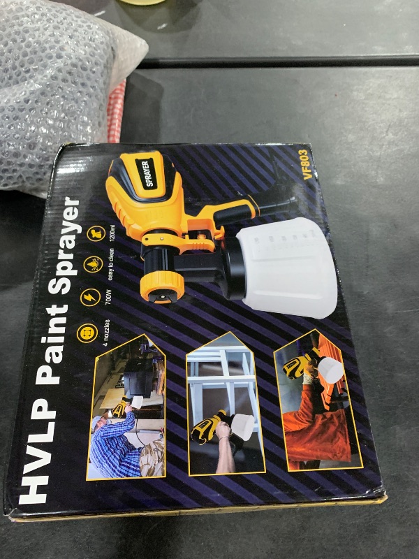 Photo 1 of VONFORN Paint Sprayer, 700W HVLP Spray Gun with Cleaning & Blowing Joints, 4 Nozzles and 3 Patterns, Easy to Clean, for Furniture, Cabinets, Fence, Walls, Door, Garden Chairs etc. VF803