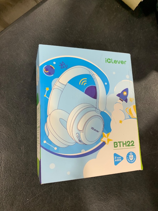 Photo 1 of iClever BTH22 Kids Bluetooth Headphones, 60H Play Time, USB C Fast Charging, Bluetooth 5.4, AUX Cord,Safe Volume 74/85 dBA,Toddler Headphones for iPad/Tablet/Travel/School, Blue