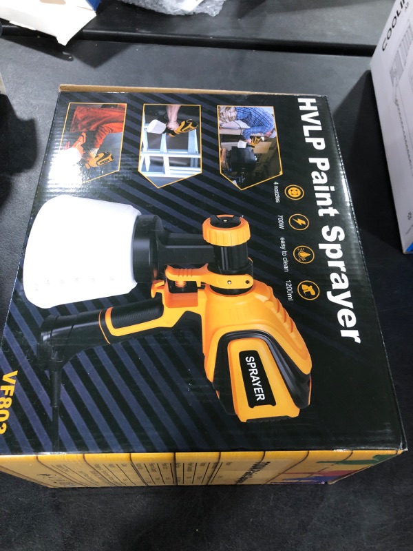 Photo 1 of VONFORN Paint Sprayer, 700W HVLP Spray Gun with Cleaning & Blowing Joints, 4 Nozzles and 3 Patterns, Easy to Clean, for Furniture, Cabinets, Fence, Walls, Door, Garden Chairs etc. VF803