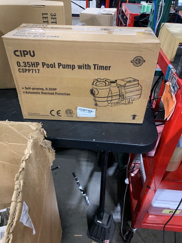 Photo 1 of CIPU Pool Pump with Timer 2700GPH 115V Powerful Self Priming Above Ground Swimming Pool Pump 0.35HP with Filter Basket Low Noise for Pools Hot Tub Spa Water Circulation