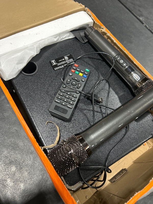 Photo 1 of Karaoke Machine with 2 Microphones: HWWR Portable Karaoke Machine for Adults Kids, Bluetooth Karaoke Speaker with Bass/Treble Adjustment, PA System with Remote Control/LED Lights, Support REC/USB/AUX