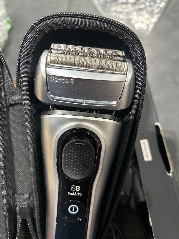 Photo 1 of Braun Series 8 Electric Razor for Men, with 4+1 Shaving Elements & Precision Long Hair Trimmer, Close & Gentle Even on Dense Beards, Wet & Dry Electric Razor with 60min Runtime, 8517s Galvano Silver