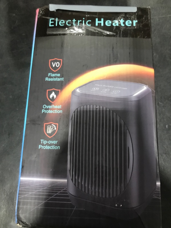 Photo 1 of IWENUAN Space Heater, Portable Electric Heaters for Indoor Use with Thermostat, 3 Modes, 70° Oscillation, Remote, 1500W PTC Ceramic Fast Safety Small Heater for Bedroom Office Desk (Black)