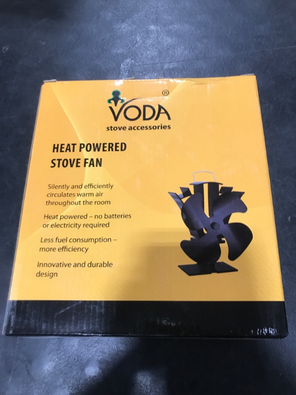 Photo 1 of VODA Wood Stove Fan 5 Blades Newly designed Small Heat Powered Fans Fireplace Fans for Wood/Log Burner/Fireplace(Black)