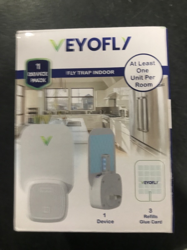 Photo 1 of VEYOFLY Fly Trap Indoor, Fruit Fly Traps for Indoors, (1 Device + 3 Refills) Gnat Traps for House Indoor, Fly Catcher Indoor, Plug in Light Flying Insect Trap, Bug Light Killer, Fly Trap