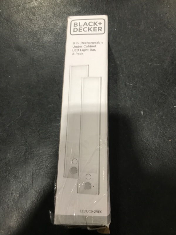 Photo 1 of BLACK+DECKER Rechargeable Under Cabinet Lighting, Motion Sensor On/Off, Warm White LED, Stick-On Install for Kitchen & Closets - 2 Bars