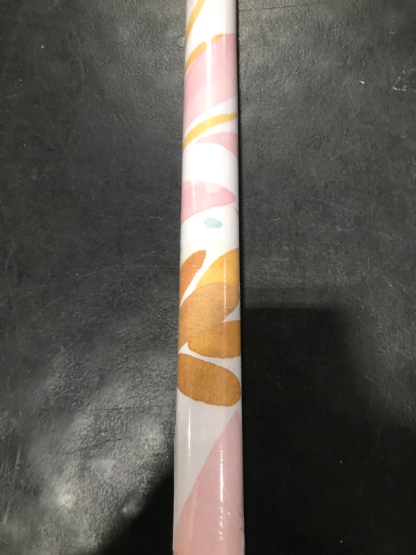 Photo 1 of HAOKHOME Watercolor Forest Peel and Stick Wallpaper Removable White/Pink/Navy/Yellow Floral Vinyl Self Adhesive Shelf Liner 17.7in x 9.8ft