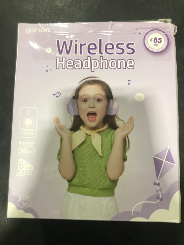 Photo 1 of gorsun Kids Headphones, Bluetooth 5.3, Toddler Headphones 85 dBA Safe Volume, 45H Play Time, with Microphone, Kids Wireless Headset for iPad/Tablet/Travel/School, ldeal Gift(Purple)