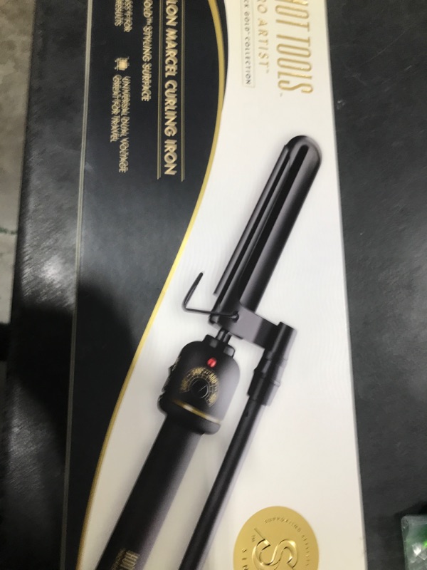 Photo 1 of HOT TOOLS Pro Artist Black Gold Marcel Iron | For Extra Smooth Shiny Styles (1”)