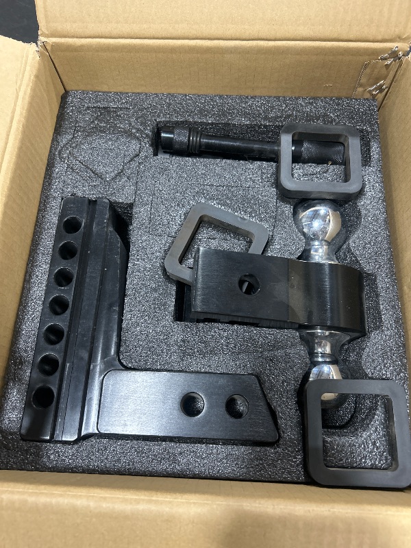 Photo 1 of Adjustable Trailer Truck Drop Hitch - Fits 2 Inch Receiver Only, 6 Inch Drop Dual Ball Mount 2" and 2-5/16" Up to 12,500 LBS GTW, Heavy Duty Aluminum Towing Hitch with 2 Hitch Locks & 4 Silencer Pads