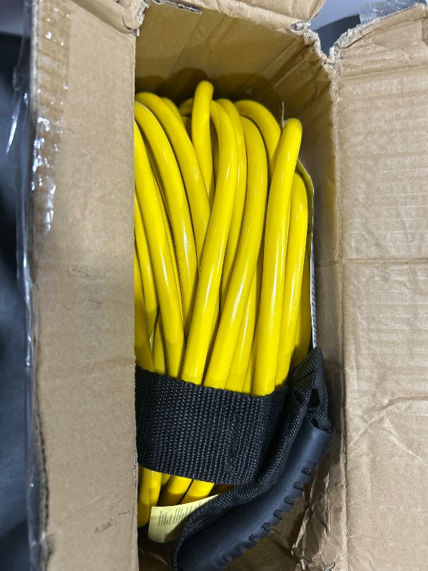 Photo 1 of HUANCHAIN 150 ft 12/3 Gauge Outdoor Extension Cord Waterproof Heavy Duty with Lighted end, Flexible Cold-Resistant 3 Prong Electric Cord Outside, 15Amp 1875W 12AWG SJTW, Yellow, ETL