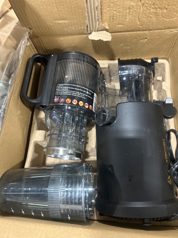 Photo 1 of Slow Cold Press Juicer Machine: Electric Masticating Juicer Extractor Easy Clean - Whole Fruit Vegetable Juice Maker - Cold Pressed Slow Blender Juicer with Wide Large Chute Mouth