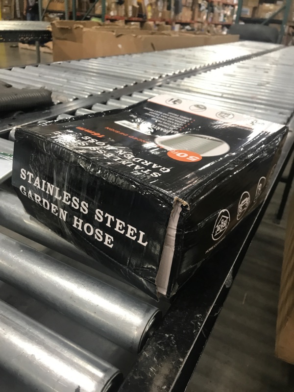 Photo 1 of Garden Hose 50 ft, 304 Stainless Steel Metal Hose with 10 Function Nozzle Flexible, Water Hose for Yard, Heavy Duty, Lightweight, No-Kink, Puncture Proof, Pet Proof, Outdoor