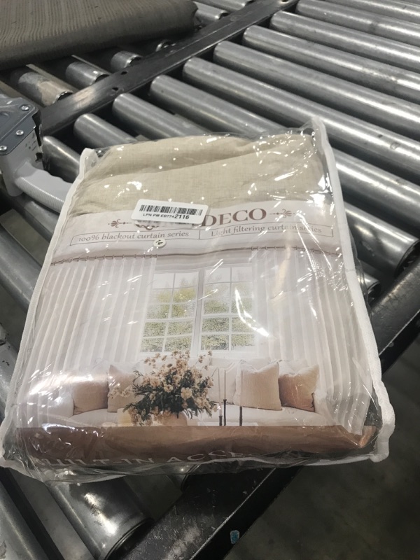 Photo 1 of Pinch Pleated 92 Inch Curtains Blackout for Bedroom 2 Panels Set, Natural Linen Farmhouse Viral for 92-93 Inches Window Drapes Insulated Room Darkening Thick Patio Sliding Door with Back Tab Burg
