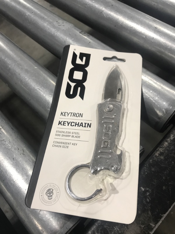 Photo 1 of SOG KeyTron Keychain Pocket Knife- Convenient 1.8 Inch EDC Folding Knife with Bottle Opener and Quick Thumb Release (KT1001-CP)