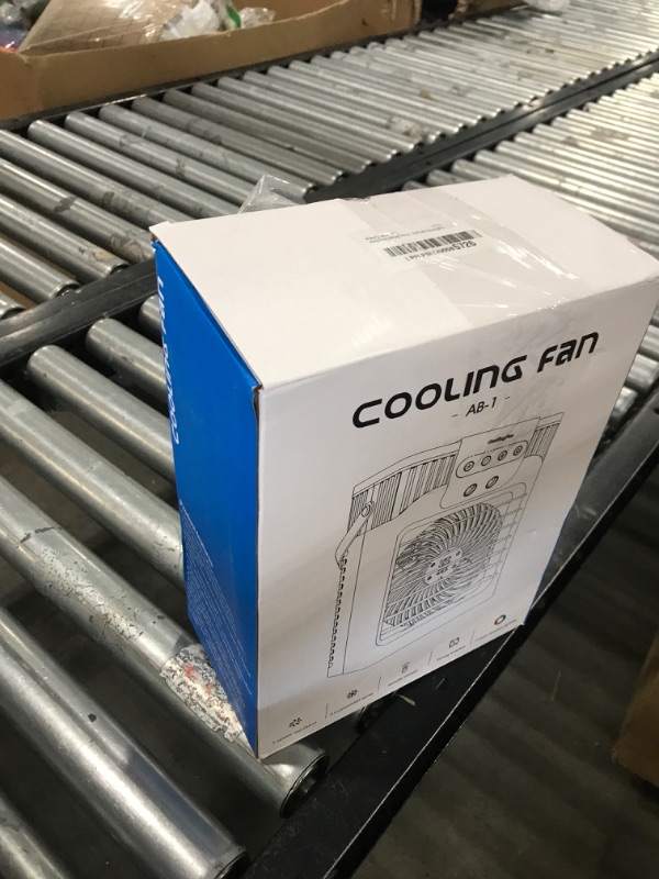 Photo 1 of Portable Air Conditioner, LEAEYFE 3 Higher Speeds With 1200ml Extra Large Water Tank, 7 Color Lights 2/8 Hour Timer, 120° OscillatingCooling Fan For Desk, Home, Bed and Living Room