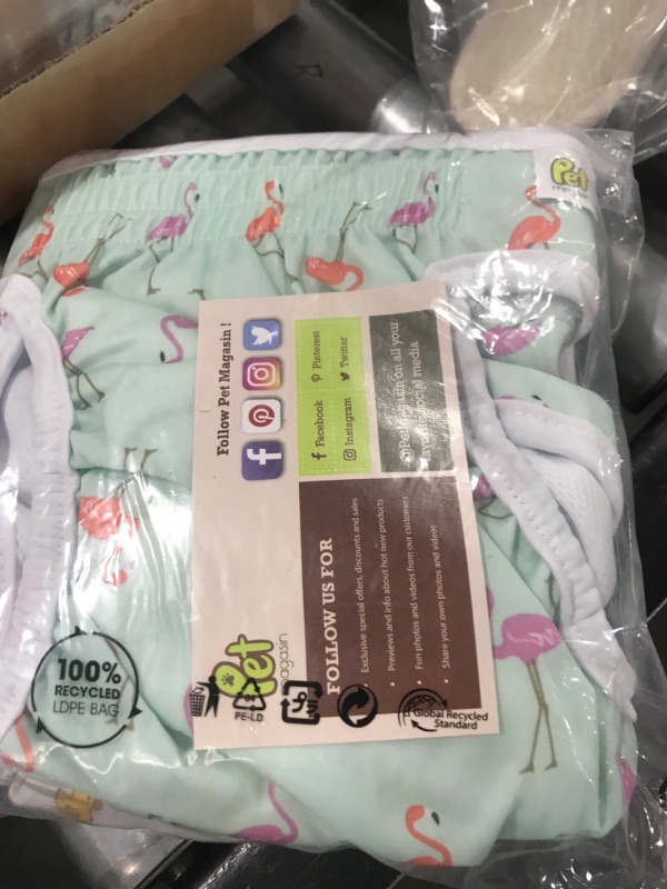Photo 1 of Pet Magasin Reusable Washable Dog Diapers (Pack of 3), Highly Absorbent with Strong & Flexible Hook & Loop (Trending, M (14”-19” Waist))