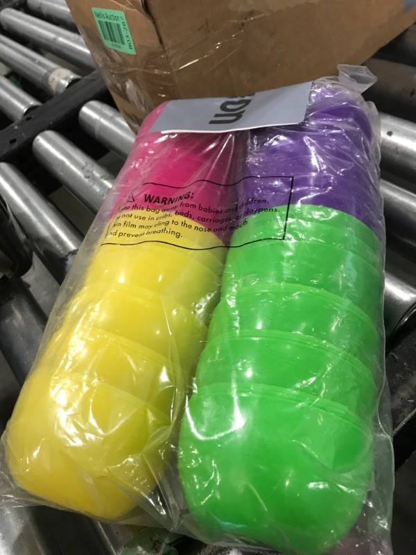 Photo 1 of Fun Express LargLarge Plastic Easter Eggs - Set of 12 in Assorted Colors - 6 inch in Size - Egg Hunt Supplies | Large Egg Size to fit Toys or More Candy | unfilled Easter Egg
