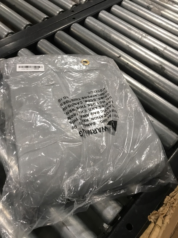 Photo 1 of Tarps Heavy Duty Waterproof 8X8ft,Silver Large Tarp Cover Plastic Poly Tarpaulin 12MIL Thick Multipurpose Outdoor Tarp