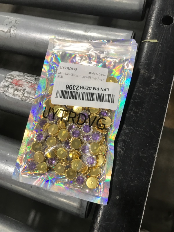 Photo 1 of 120 Pcs 12mm Sunflower Sew on Rhinestones Crystal Glass Gems, Metal Claw Rhinestones Jewels for Crafts, Glitter Gemstones for Clothes Shoes Cap Earring Belt Sewing Accessories(04 Violet Purple)