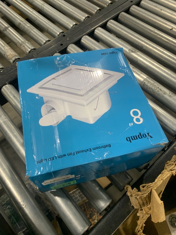 Photo 1 of Yopmb Bathroom Exhaust Fan with LED Light ?Square Ceiling Mount Quiet Exhaust Fan for Shower/Bathroom/Office/Home/Restroom?1.0 Sones 110 CFM 110V 4" Duct, White