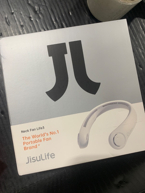 Photo 1 of JISULIFE Portable Neck Fan, Hands Free Bladeless Fan, 5 Speeds, 4000 mAh Battery Operated Wearable Personal Fan, Twistable, Rechargeable, Gift for Women Men-Blue