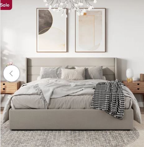 Photo 1 of Braya Hydraulic Lift Up Storage Upholstered Platform Bed