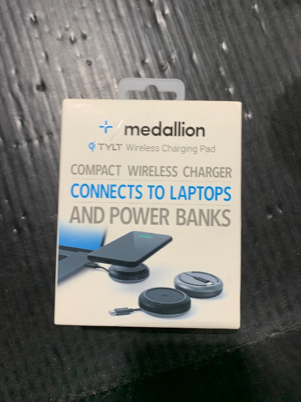 Photo 1 of TYLT Medallion- Portable QI Wireless Charging Pad, Fast Wireless Charger QI Certified 10W Max Compatible to Apple, Samsung, Wireless Buds, and Other Capable Devices | Connects to Laptop & Powerbank