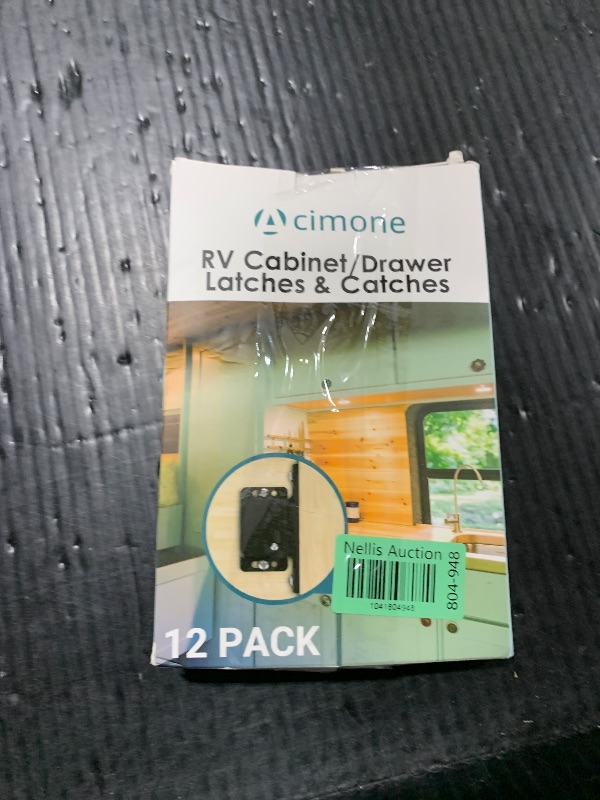 Photo 1 of RV Drawer Latches and Catches, 12 Pack RV Cabinet Door Latches and Catches, 10 LBS Pull Force Latch for RV Camper Motor Home Trailor Office Cabinet Drawer, with Mounting Screws and Double-Sided Tape