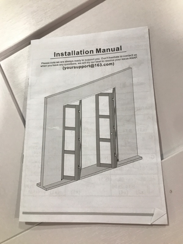 Photo 1 of Roymelo Preassembled White Bifold Doors for 60"×80" Opening, Sliding Interior Closet Folding Barn Door Slab with 5FT Concealed Hardware Kit Included, 3-Panel, MDF Wood Panel Covered with PVC Surface