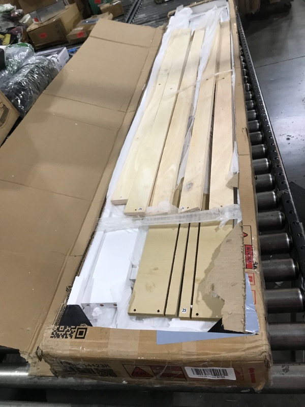 Photo 1 of Bellemave Full Corner Bed Frame, Captains Bed, Wood Full Size Daybed with L-Shaped Bookcase and 2 Drawers?Full Daybeds with Storage Cabinets, White