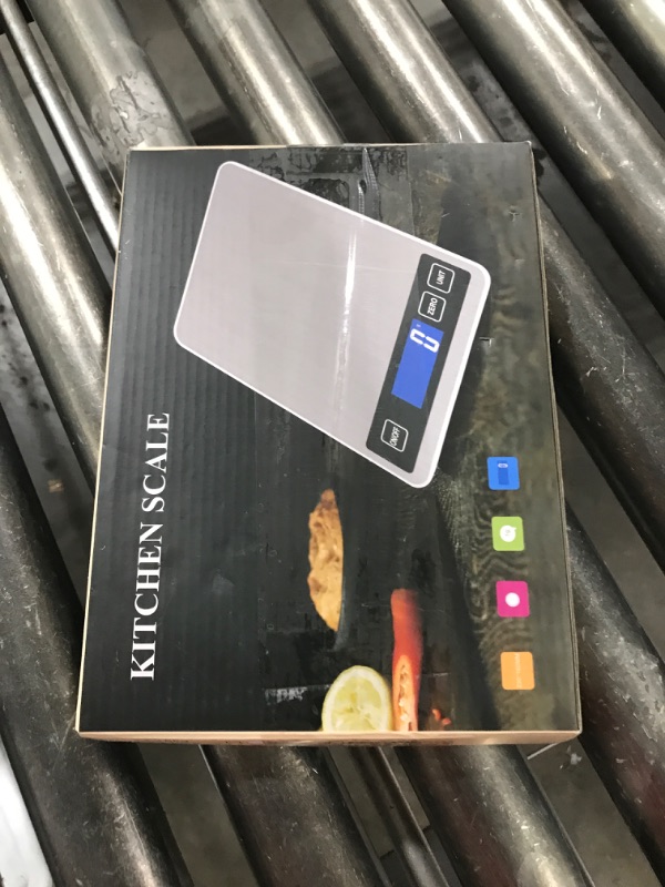 Photo 1 of 33lb Food Kitchen Digital Scale,1g/0.05oz Precise Graduation, USB Charging Kitchen Scale, Waterproof Stainless Steel with LCD Display, Ounces and Grams for Weight Loss, Cooking, Baking (Silvery)