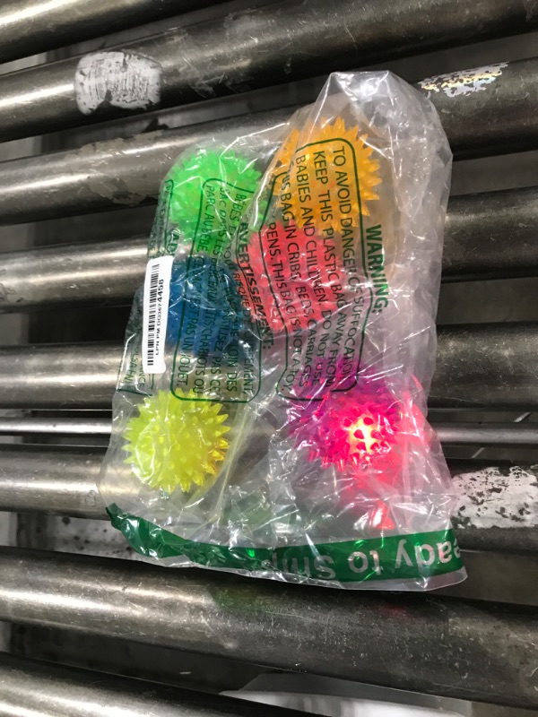 Photo 1 of DragonflyDreams 6-Pc Spiky LED Dog Chew Toys with Spiky Balls, Glow in Dark, Interactive Toss-ball for Fetch & Tug