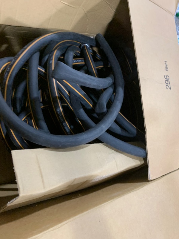 Photo 1 of Giraffe Tools Garden Hose 100ft x 5/8", Custom Length, Heavy Duty, No Kink, Flexible, Rubber Garden Hose, Leakproof Water Hose with Male to Female Fittings, 600 Burst PSI