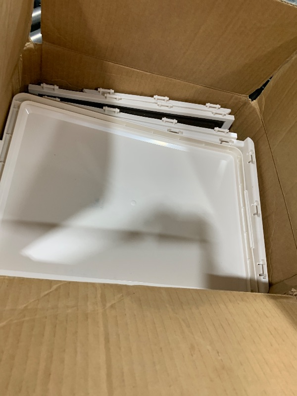 Photo 1 of YFXCVSL 4 Tier Plastic Storage Bins with Lid 23QT, Stackable Storage Containers with Wheels, Folding Storage Boxes, Stackable Storage Bins, Closet Organizers and Storage for Living Room,Office,Dorm