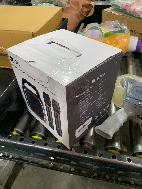 Photo 1 of Karaoke Machine with 2 Wireless Microphones, Portable 5.0 Bluetooth Speaker for Adults & Kids, with 50W Speaker,Handle &RGB Lights, Supports TF Card/USB/Aux in/TWS,for Home,Party,Performance,Meeting